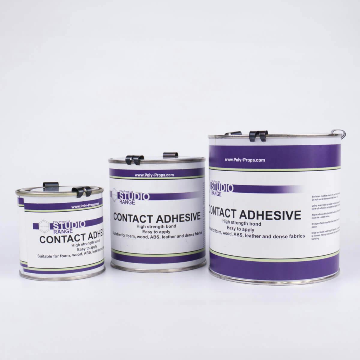 All contact adhesive sizes sorted from smallest