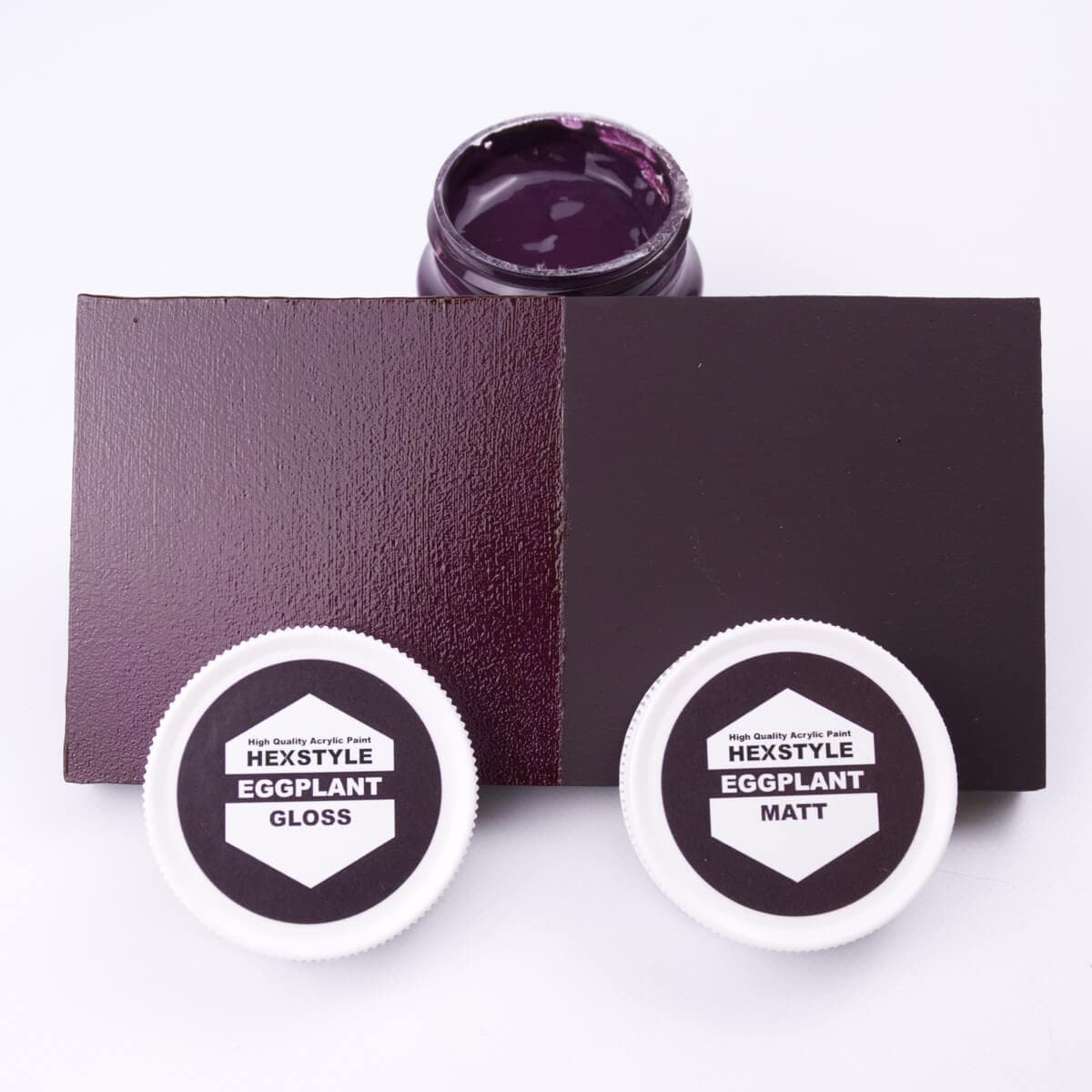 Hexstyle gloss and matt eggplant colour swatch