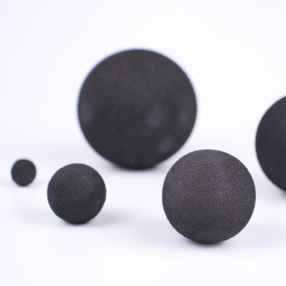 Close-up of the surface of the foam spheres