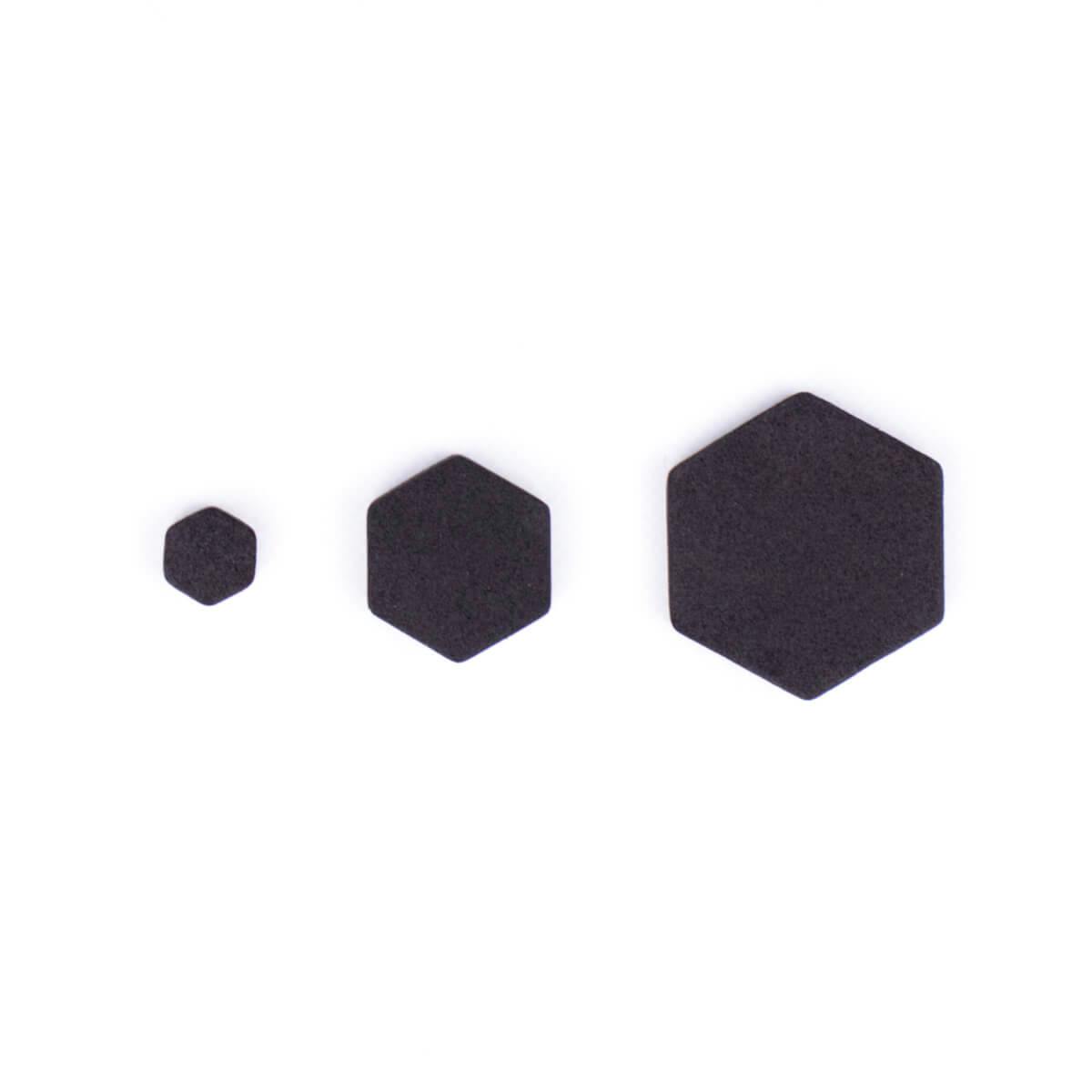 Ukázka velikostí pěnových hexagonů