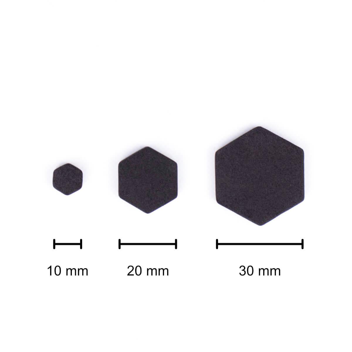 Sample sizes of foam hexagons