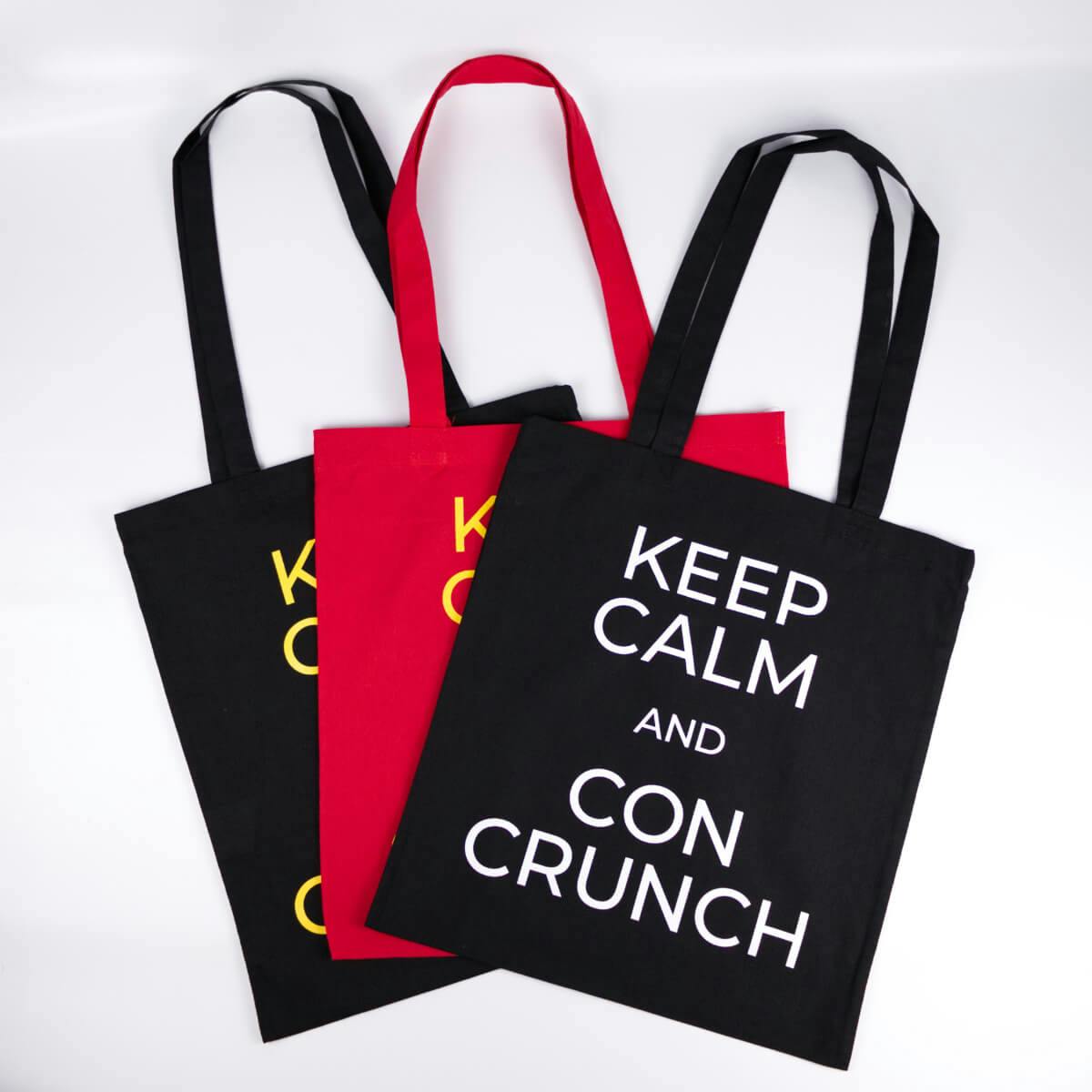 Plátěná taška s motivem keep calm and con crunch