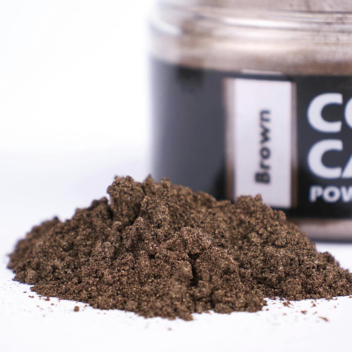 Close-up of brown pigment powder