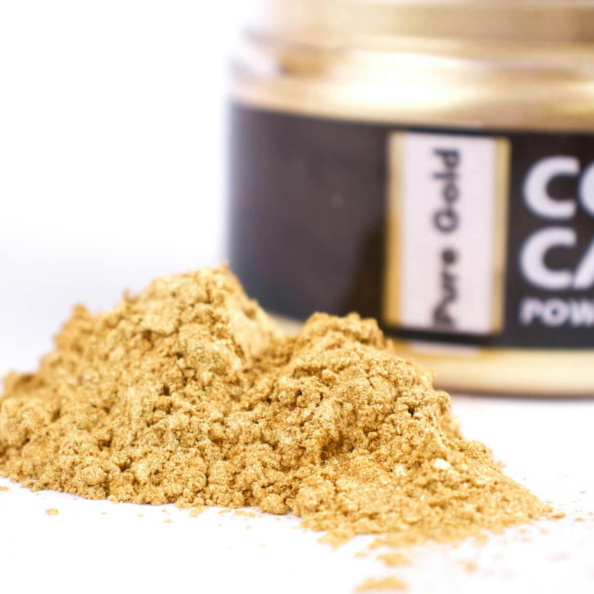 Close-up of pure gold pigment powder