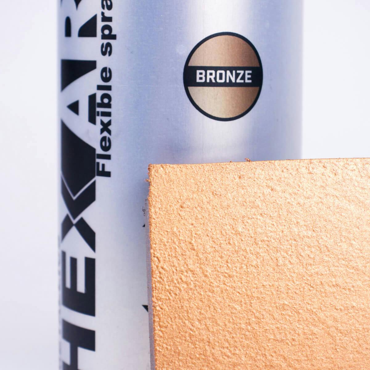 Container and sample of bronze HexArt spray paint