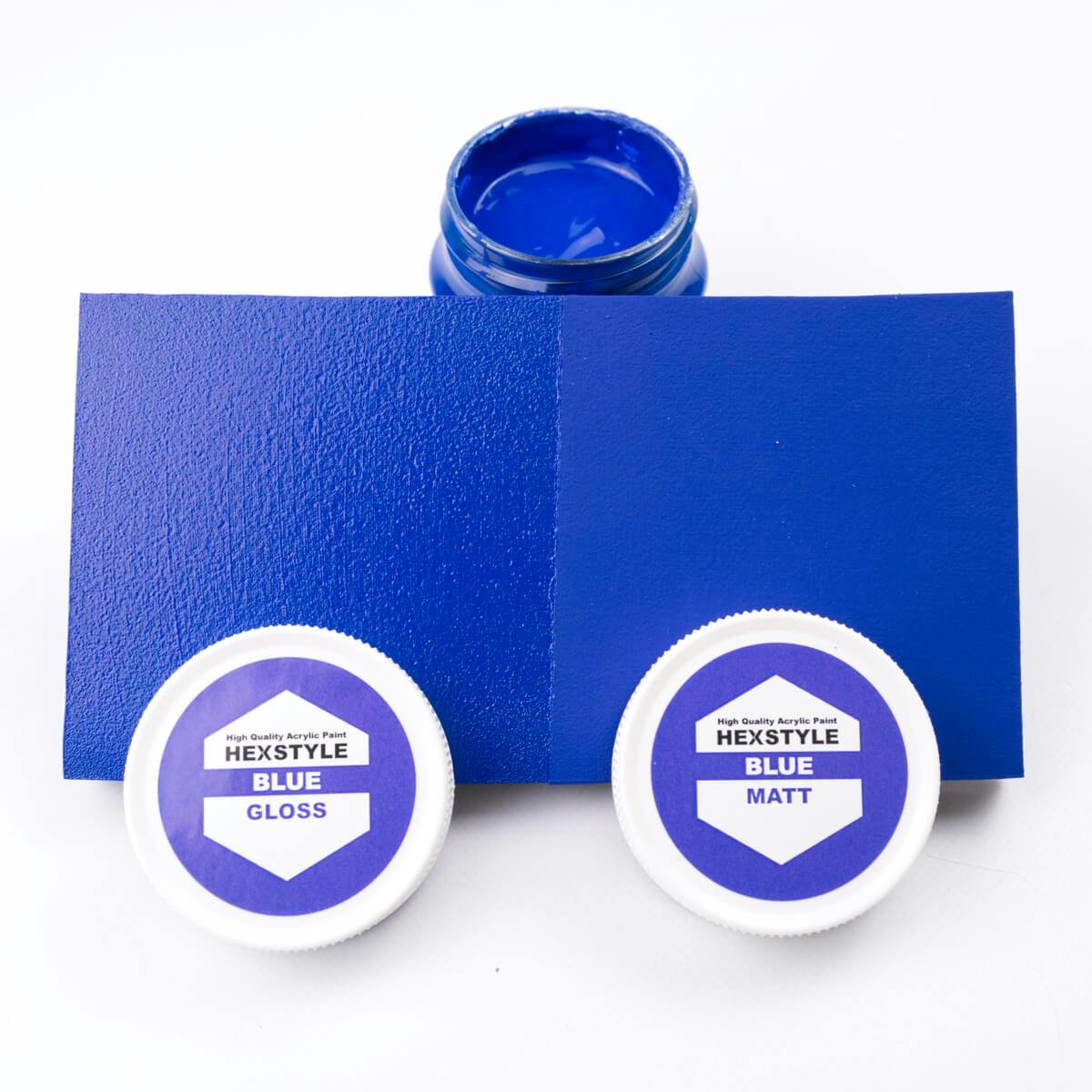 Hexstyle gloss and matt blue colour swatch