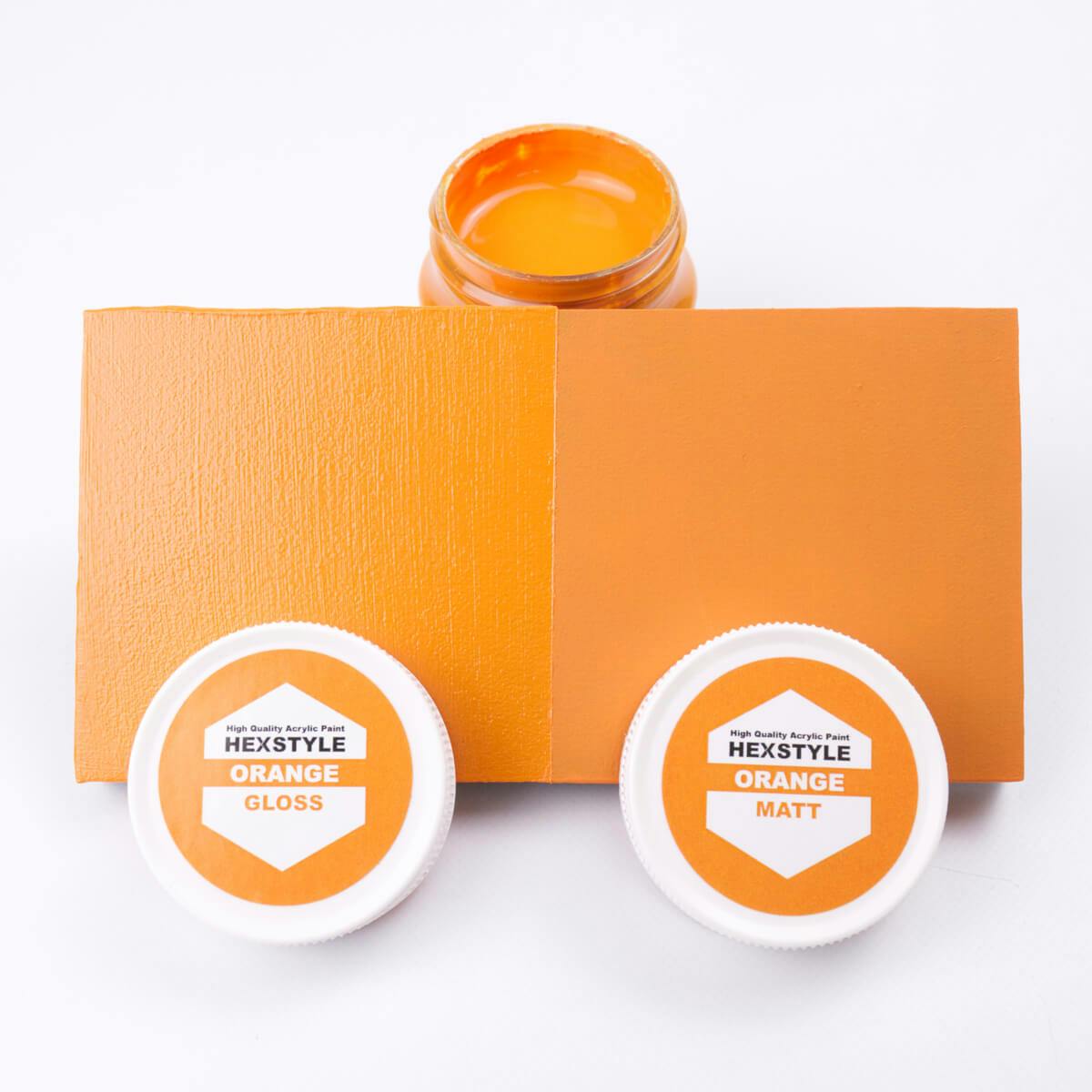 Hexstyle gloss and matt orange colour swatch