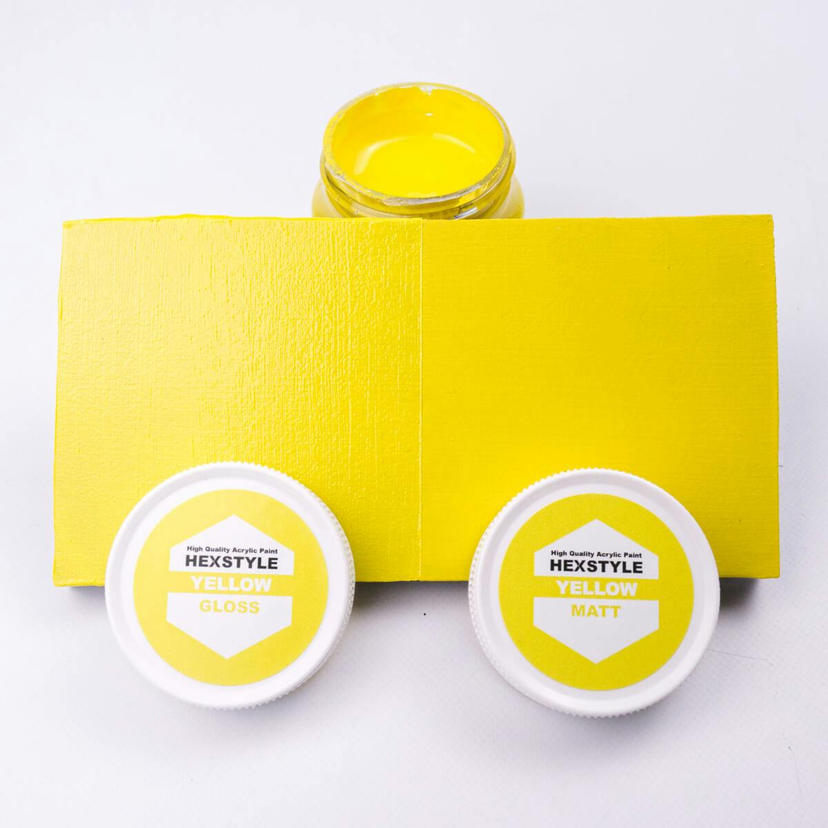 Hexstyle gloss and matt yellow colour swatch