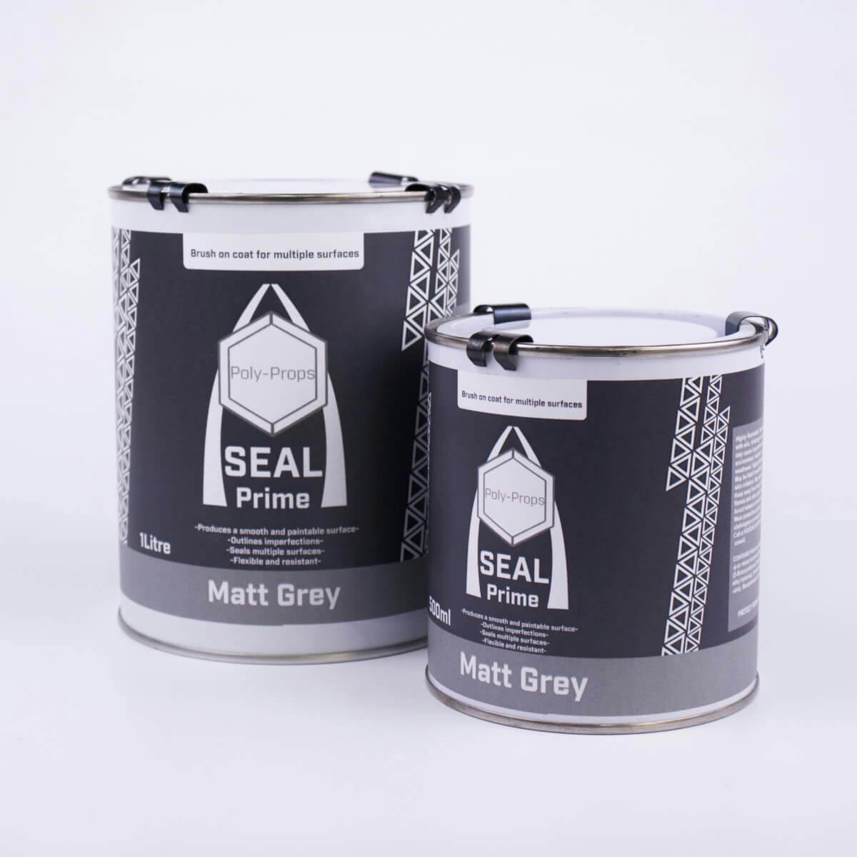 Variants of Seal Prime coating primer in matt grey